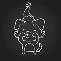 Festive Puppy Chalk Drawing vector