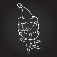 Dancing Festive Woman Chalk Drawing vector