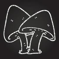 Mushrooms Chalk Drawing vector