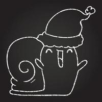 Christmas Snail Chalk Drawing vector