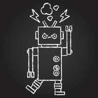 dibujo de tiza de robot vector