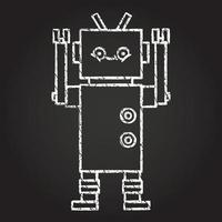 Crazy Robot Chalk Drawing vector