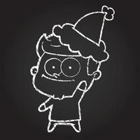 Festive Man Waving Chalk Drawing vector