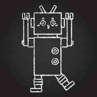 Robot Surrendering Chalk Drawing vector