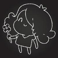 Flower Girl Chalk Drawing vector