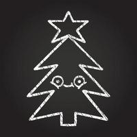 Christmas Tree Chalk Drawing vector