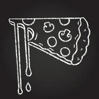 dibujo de tiza de rebanada de pizza vector