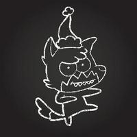 Xmas Wolf Chalk Drawing vector