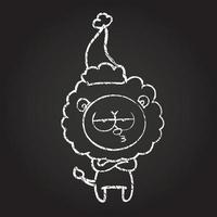 Bored Lion Chalk Drawing vector