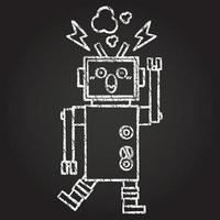 Crazy Robot Chalk Drawing vector