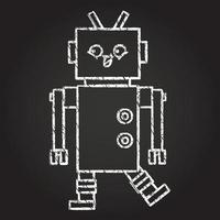 Crazy Robot Chalk Drawing vector