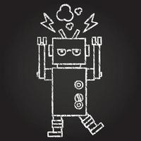 Robot Chalk Drawing vector