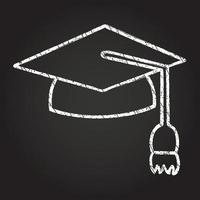 Graduation Cap Chalk Drawing vector