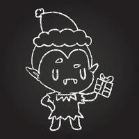 Festive Vampire Chalk Drawing vector