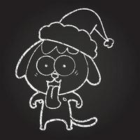 Christmas Puppy Chalk Drawing vector