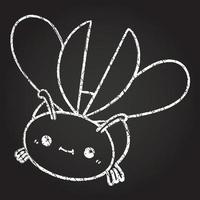 Flying Bug Chalk Drawing vector