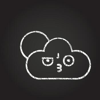 Raincloud Chalk Drawing vector