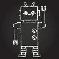 Waving Robot Chalk Drawing vector