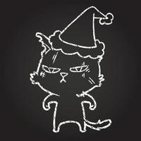 Festive Cat Chalk Drawing vector