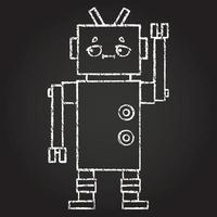 dibujo de tiza de robot vector