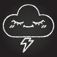 dibujo de tiza de nube de tormenta vector