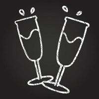 Champagne Flutes Chalk Drawing vector