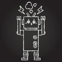 Sparking Robot Chalk Drawing vector