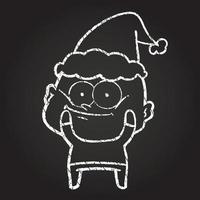 Christmas Man Chalk Drawing vector