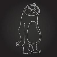 Sloth Chalk Drawing vector