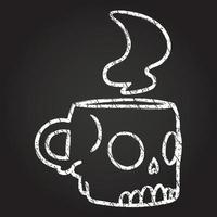 Skull Mug Chalk Drawing vector