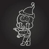 Festive Alien Chalk Drawing vector