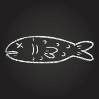 dibujo de tiza de pez muerto vector