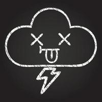 Storm Cloud Chalk Drawing vector