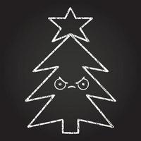 dibujo de tiza del árbol de navidad vector