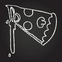 Pizza Slice Chalk Drawing vector