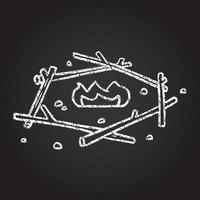 Camp Fire Chalk Drawing vector