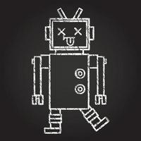 Robot Chalk Drawing vector