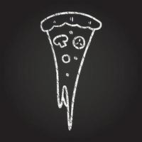 dibujo de tiza de rebanada de pizza vector