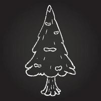 dibujo de tiza del árbol de navidad vector