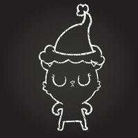 Christmas Teddy Chalk Drawing vector