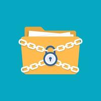 Flat file folder security technology icon vector image design illustration