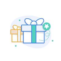 juego de regalo sorprendente, concepto de idea de regalo, caja de regalo vector