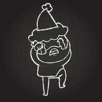 Crying Santa Chalk Drawing vector