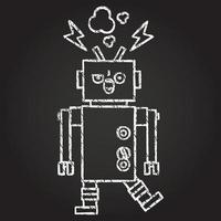 dibujo de tiza de robot vector