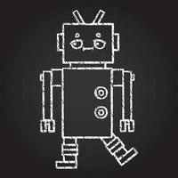 Crazy Robot Chalk Drawing vector