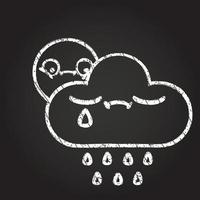 Crying Cloud Chalk Drawing vector