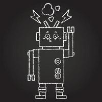 dibujo de tiza de robot vector