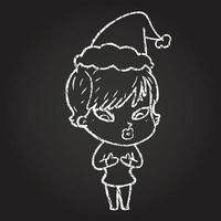 Festive Woman Chalk Drawing vector