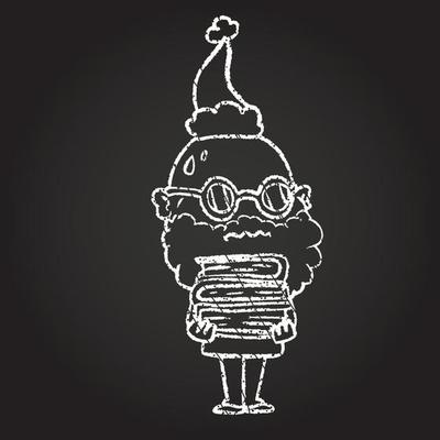 Christmas Man Chalk Drawing