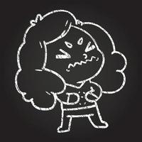 Angry Woman Chalk Drawing vector